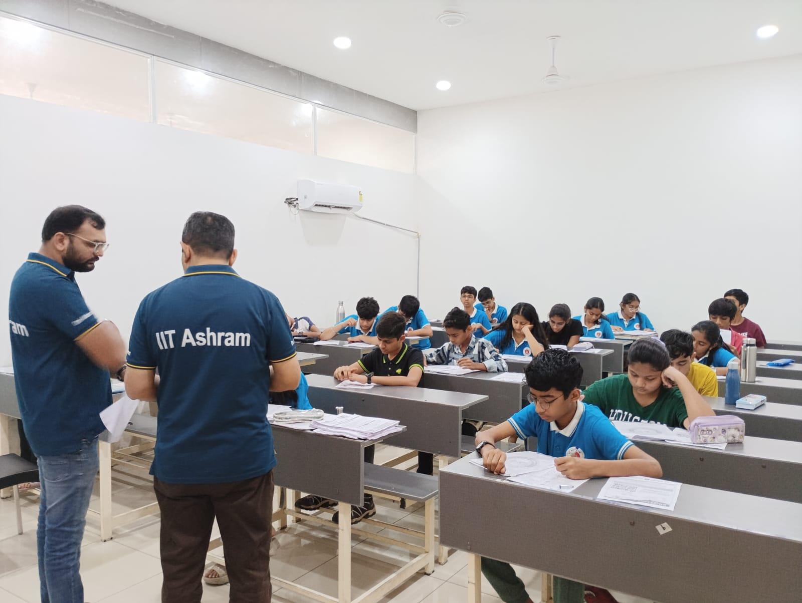KHOJ students taking the exam at IIT Ashram